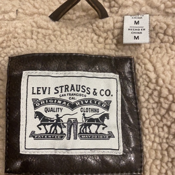 Levi’s Medium Brown Hooded Full Zip Bomber Jacket Coat T - Picture 12 of 16